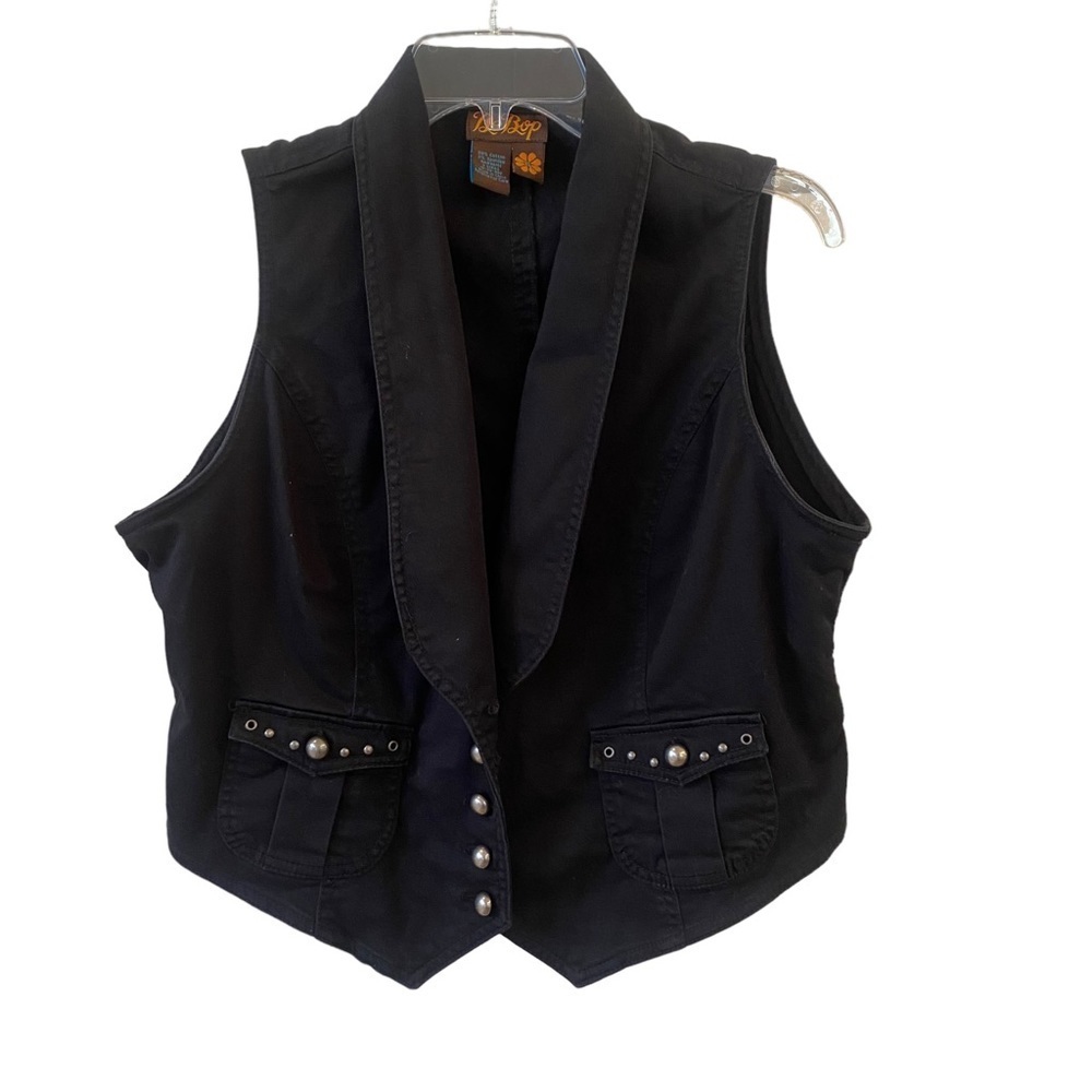 Be Bop (BeBop) Black embellished vest cotton women XL